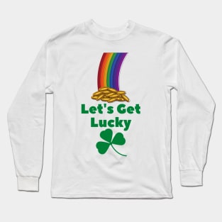 Let's Get Lucky Rainbow & Shamrock Long Sleeve T-Shirt